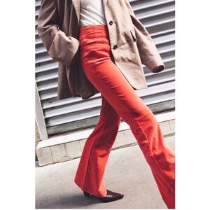 FREE PEOPLE We the Free Red Jayde Cord Flare Jeans 30